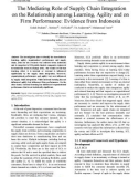 The mediating role of supply chain integration on the relationship among learning, agility and on firm performance: Evidence from Indonesia