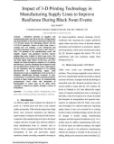 Impact of 3-D printing technology in manufacturing supply lines to improve resilience during black swan events