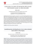 Lượng hóa các nhân tố ảnh hưởng đến giá đất ở đô thị mới tại khu vực Bình Trị Thiên