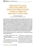 Chính sách ứng dụng công nghệ thông tin trong phát triển sản phẩm và dịch vụ thông tin khoa học và công nghệ