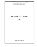 Bài giảng Luật dân sự (Tập 2): Phần 1 - TS. Vũ Thị Lan Hương