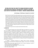 Factors affecting the capacity of human resources in higher education institutions of the ministry of finance of Vietnam - A case study of the university of finance - business administration