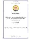 Tóm tắt Luận văn Thạc sĩ Luật kinh tế: Pháp luật về tranh chấp hợp đồng tín dụng tại Tòa án cấp sơ thẩm, qua thực tiễn tại tỉnh Quảng Trị