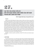 Vai trò của dòng vốn FDI đối với hoạt động xuất khẩu của Việt Nam trong bối cảnh hội nhập