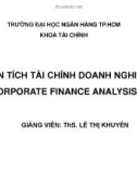 Bài giảng Phân tích tài chính doanh nghiệp: Chương 1 - ThS. Lê Thị Khuyên