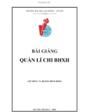 Bài giảng Quản lý chi bảo hiểm xã hội: Phần 1 - TS. Hoàng Bích Hồng