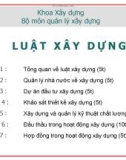 Bài giảng Luật xây dựng: Chương 1