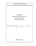 Giáo trình Biên tập ảnh (Nghề: Thiết kế đồ hoạ - Cao đẳng) - Trường Cao đẳng Công nghệ TP HCM