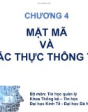 Bài giảng An toàn và bảo mật hệ thống thông tin: Chương 4