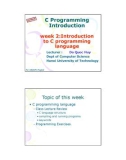 Lecture C Programming introduction: Week 2 - Introduction to C programming language