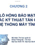 Bài giảng An toàn và bảo mật hệ thống thông tin: Chương 2