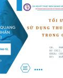 Báo cáo khoa học: Tối ưu hóa sử dụng thuốc cản quang trong chụp CTA