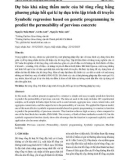 Dự báo khả năng thấm nước của bê tông rỗng bằng phương pháp hồi qui kí tự dựa trên lập trình di truyền