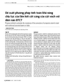 Đề xuất phương pháp tính toán khả năng chịu lực của liên kết cốt cứng của cột vách với dầm sàn BTCT