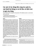 Các yếu tố tác động đến công tác quản lý, vận hành hệ thống cơ sở dữ liệu về định mức và giá xây dựng