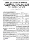 Phân tích ảnh hưởng của lưu lượng dữ liệu tới hiệu năng mạng cảm biến không dây sử dụng