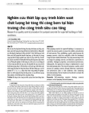 Nghiên cứu thiết lập quy trình kiểm soát chất lượng bê tông thi công bơm tại hiện trường cho công trình siêu cao tầng