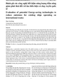 Đánh giá các công nghệ tiết kiệm năng lượng tiềm năng giảm phát thải đối với tàu biển hiện có chạy tuyến quốc tế