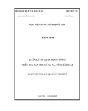 Luận văn Thạc sĩ Quản lý kinh tế: Quản lý du lịch cộng đồng trên địa bàn thị xã Sa Pa, tỉnh Lào Cai