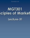 Lecture Principles of Marketing: Lesson 31