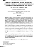 Kiến thức, thực hành nuôi con bằng sữa mẹ hoàn toàn trong 6 tháng đầu và một số yếu tố liên quan đến thực hành của các bà mẹ sinh con tại Bệnh viện Phụ sản Nhi, Đà Nẵng năm 2023