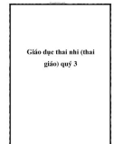 Giáo dục thai nhi (thai giáo) quý 3