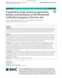 A qualitative study exploring approaches, barriers, and facilitators of the HIV partner notifcation program in Kerman, Iran