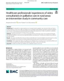 Healthcare professionals' experiences of video consultations in palliative care in rural areas: An intervention study in community care