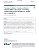 Immune checkpoint inhibitors in Cancer patients with rheumatologic preexisting autoimmune diseases: A systematic review and meta-analysis