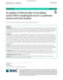 An update of clinical value of circulating tumor DNA in esophageal cancer: A systematic review and meta-analysis