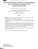 Nhân lực y tế, hoạt động của 6 khoa lâm sàng của Bệnh viện Việt Đức năm 2019-2022 và một số yếu tố liên quan