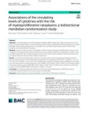 Associations of the circulating levels of cytokines with the risk of myeloproliferative neoplasms: A bidirectional mendelian-randomization study