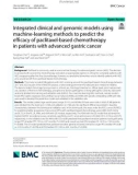 Integrated clinical and genomic models using machine-learning methods to predict the efficacy of paclitaxel-based chemotherapy in patients with advanced gastric cancer