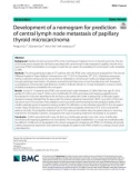 Development of a nomogram for prediction of central lymph node metastasis of papillary thyroid microcarcinoma