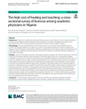 The high cost of healing and teaching: A cross-sectional survey of burnout among academic physicians in Nigeria