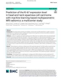 Prediction of the Ki-67 expression level in head and neck squamous cell carcinoma with machine learning-based multiparametric MRI radiomics: A multicenter study