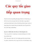 Các quy tắc giao tiếp quan trọng