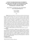 A study on some strategies to improve vocabulary for first-year English major students at Hung Yen University of Technology and Education