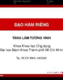 Bài giảng Giải tích 2: Đạo hàm riêng - Tăng Lâm Tường Vinh