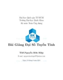 Bài giảng Đại số tuyến tính: Phần 1