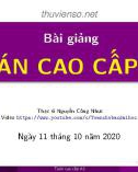 Bài giảng Toán cao cấp 2: Chương 2 - ThS. Nguyễn Công Nhựt