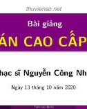 Bài giảng Toán cao cấp 2: Chương 3 - ThS. Nguyễn Công Nhựt