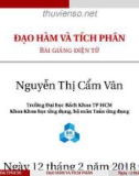 Bài giảng Phương pháp tính: Đạo hàm và tích phân - Nguyễn Thị Cẩm Vân