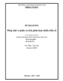 Đề cương bài giảng Phép tính vi phân và tích phân hàm nhiều biến số - Trường Cao đẳng Cộng đồng Kon Tum