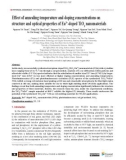 Effect of annealing temperature and doping concentrations on structure and optical properties of Eu3+-doped TiO2 nanomaterials