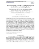 Occurrence of PM2.5 and PM0.1 at high polluting event days in Ha Noi and health implication