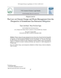 Pháp luật về biến đổi khí hậu và quản lý chất thải nhìn từ mục tiêu giảm nhẹ phát thải khí nhà kính