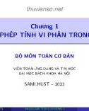 Bài giảng Giải tích II: Chương 1 - Ứng dụng phép tính vi phân trong hình học