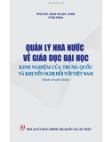 Quản lý nhà nước về giáo dục đại học: Tham khảo kinh nghiệm của Trung Quốc - Phần 1