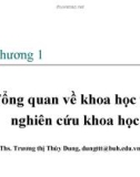 Bài giảng Phương pháp nghiên cứu khoa học: Chương 1 - ThS. Trương thị Thùy Dung